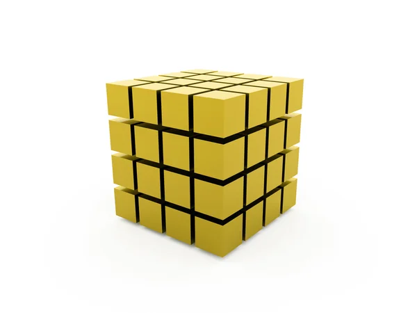 Concept cubes jaunes isolés — Photo