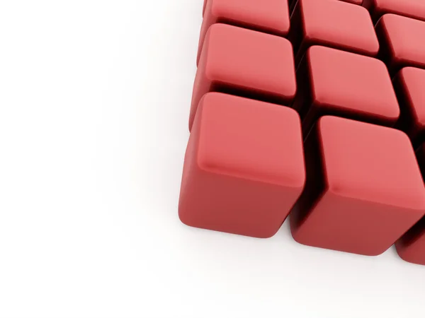 Fondo de cubos rojos abstractos renderizados — Foto de Stock