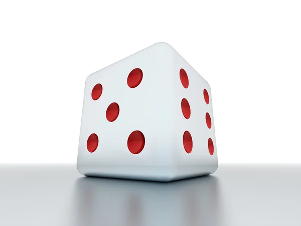 Dice rendered with red dots — Stock Photo, Image