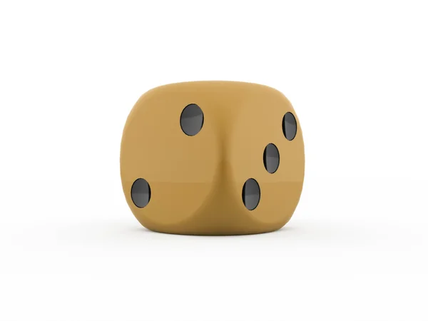 One dice rendered isolated on white — Stock Photo, Image