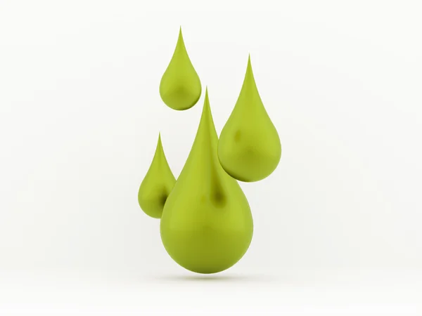 Green drops on white — Stock Photo, Image