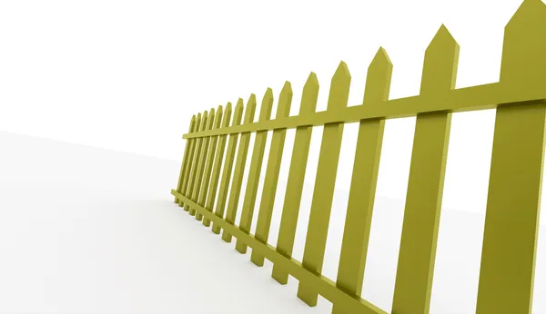 Vieux concept de clôture verte sur blanc — Photo