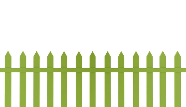 Green old fence isolated on white — Stock Photo, Image