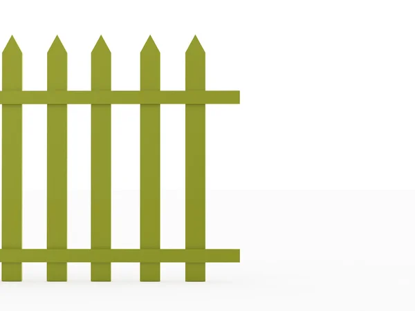 Conceptul de gard verde redat pe alb — Fotografie, imagine de stoc