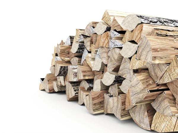 Fire wood rendered — Stock Photo, Image