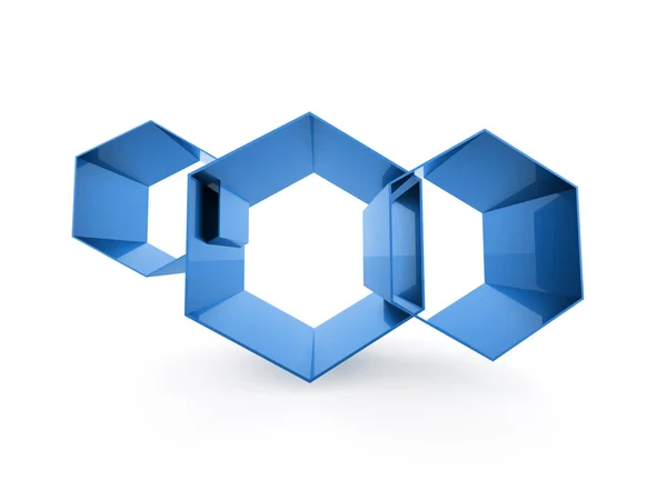 Blue hexagonal business cell background — Stock Photo, Image