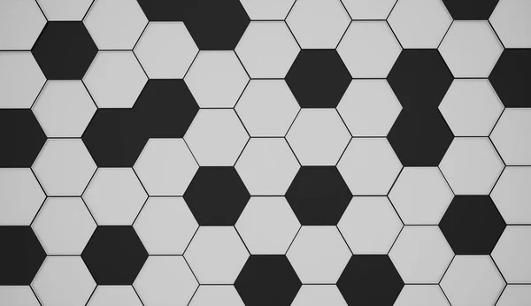 Preto e branco abstrato hexagonal — Fotografia de Stock