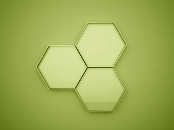 Green abstract hexagonal cell background — Stock Photo, Image
