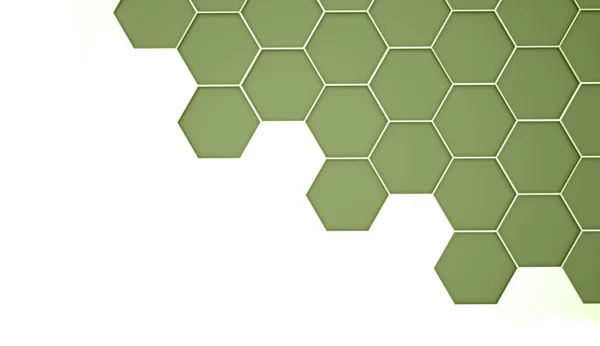 绿色抽象六角形单元格背景 — 图库照片