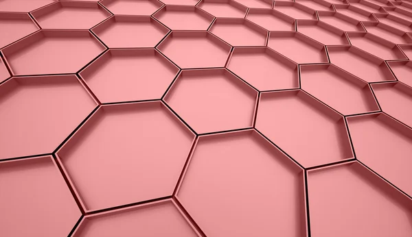 Fondo de celda hexagonal abstracto rojo —  Fotos de Stock