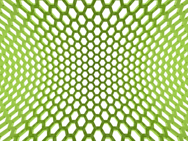 Зелёная абстрактная шестиугольная сетка — стоковое фото
