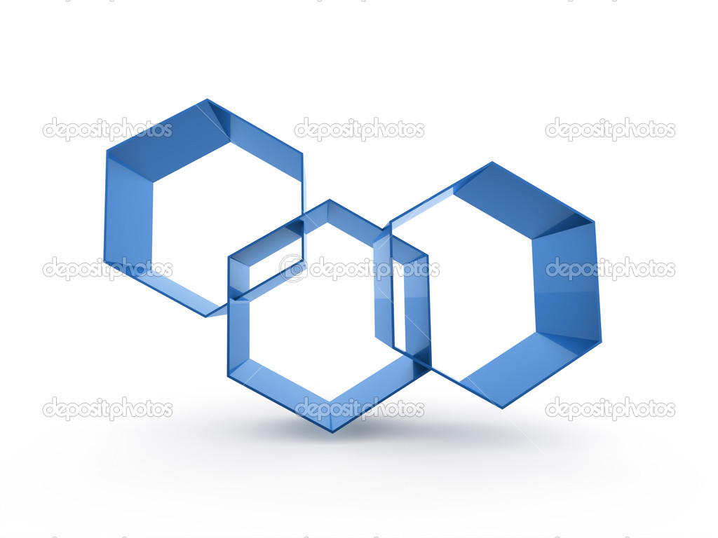Blue hexagonal business cell background 