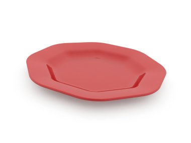 Kırmızı plaka üzerinde beyaz izole 