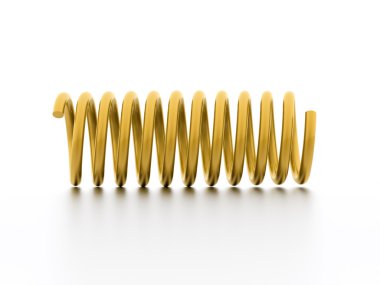 altın spiral dize izole yansıması ile 