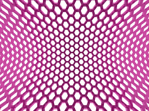 Malha hexagonal roxa renderizada em branco — Fotografia de Stock