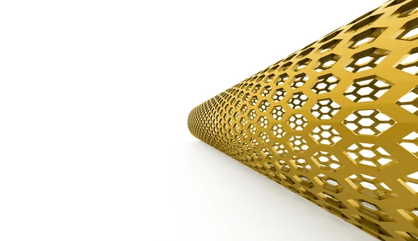 Yellow abstract hexagonal mesh rendered — Stock Photo, Image