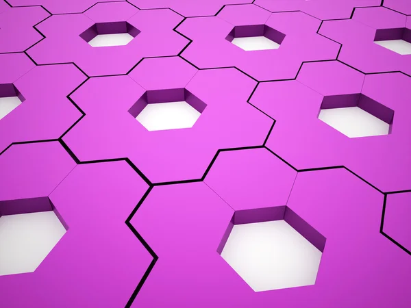 Pink hexagonal gears background — Stock Photo, Image