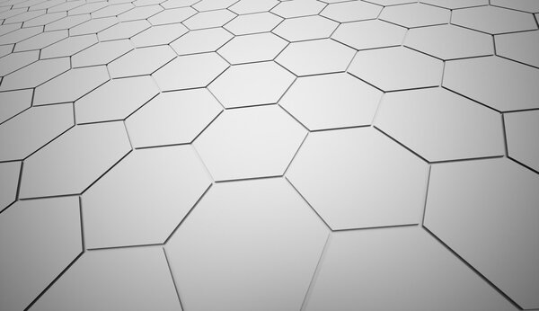 Black and white hexagonal background rendered