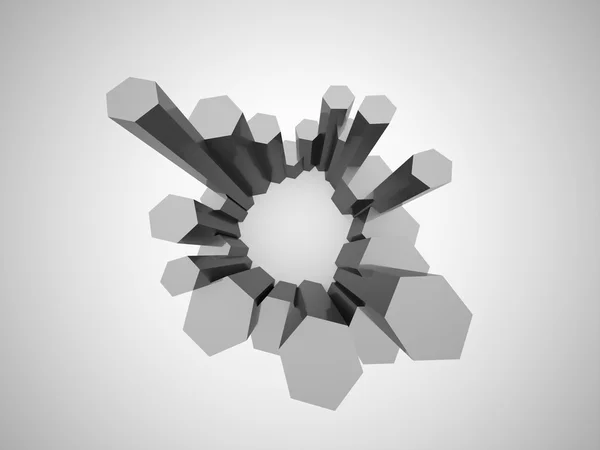 Чёрный абстрактный шестиугольник — стоковое фото