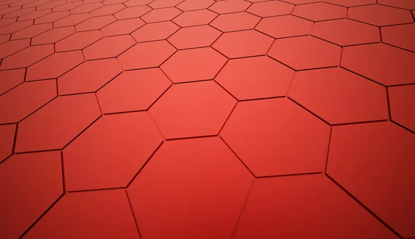 Červená abstraktní šestihranné pletivo pozadí — Stock fotografie