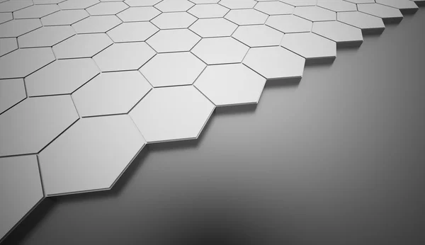 Silver hexagonal background rendered — Stock Photo, Image