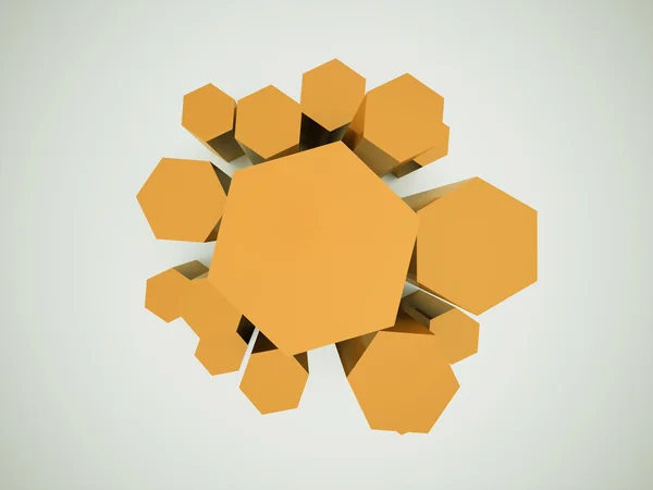 Orange business hexagonal — Stock Photo, Image