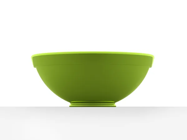 Green bowl isolated — Stock Photo, Image