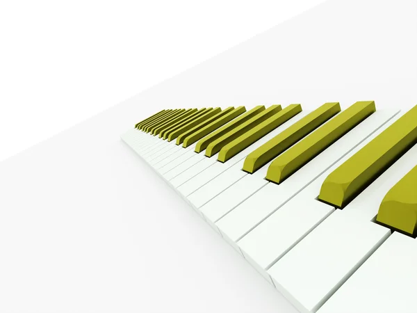 Green piano keyboard rendered — Stock Photo, Image