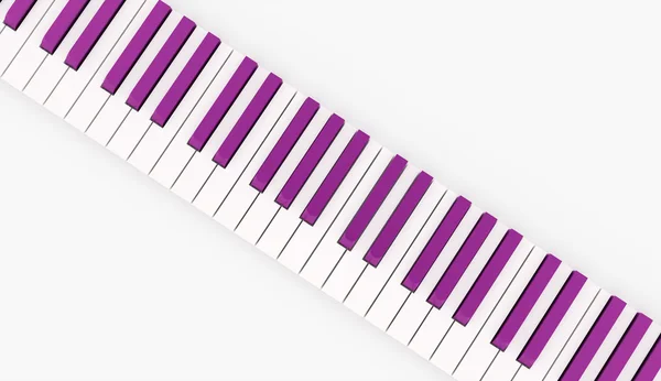 Tasti rosa per pianoforte resi su bianco — Foto Stock