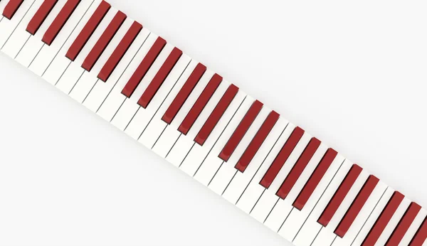 レンダリングされる赤いピアノ キーボードの概念 — ストック写真