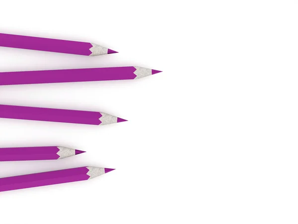 Ołówki fioletowy, biały — Zdjęcie stockowe