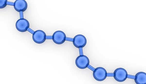 Структура синьої молекули, відтворена на білому — стокове фото