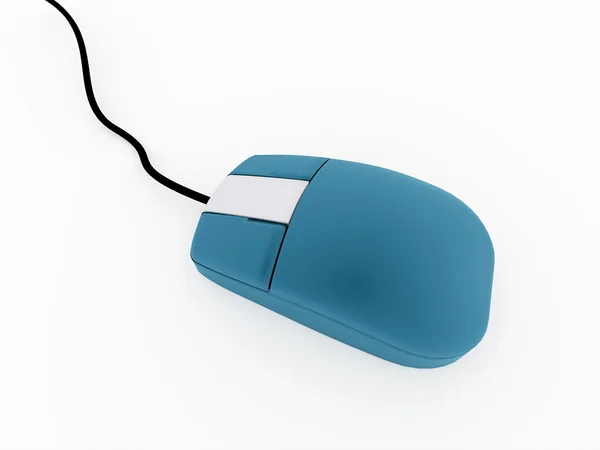 Blue PC mouse rendered — Stock Photo, Image