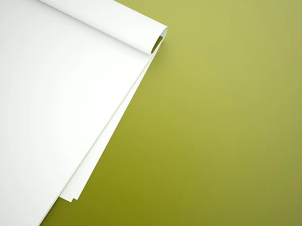 Blank note book rendered on green — Stock Photo, Image