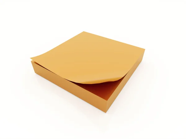 Papier de notes orange isolé — Photo