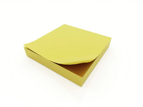 Bloque de papel amarillo aislado en blanco — Foto de Stock