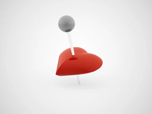 Rood hart doorboord met push pins gesmolten — Stockfoto