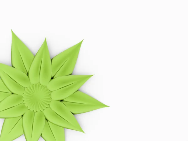 Green flower concept on white — Stock Photo, Image