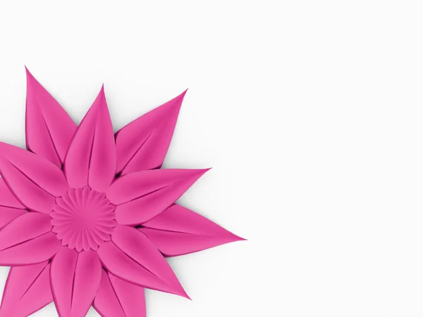 One pink flower on corner isolated — Stock Photo, Image