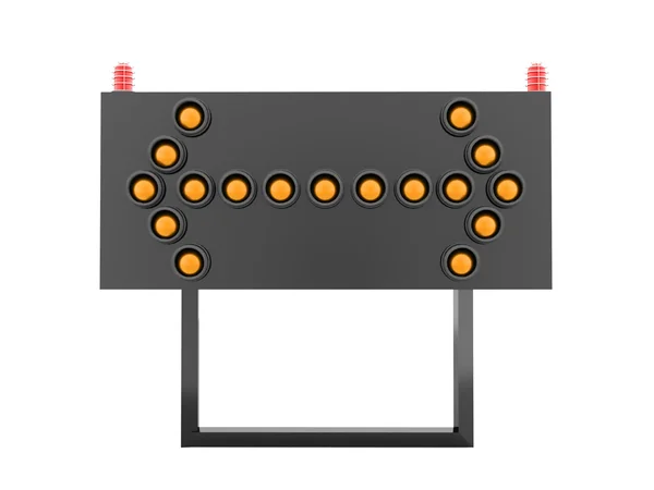 Πορτοκαλί δρόμο εμπόδιο βέλη φως απομονωθεί — Φωτογραφία Αρχείου