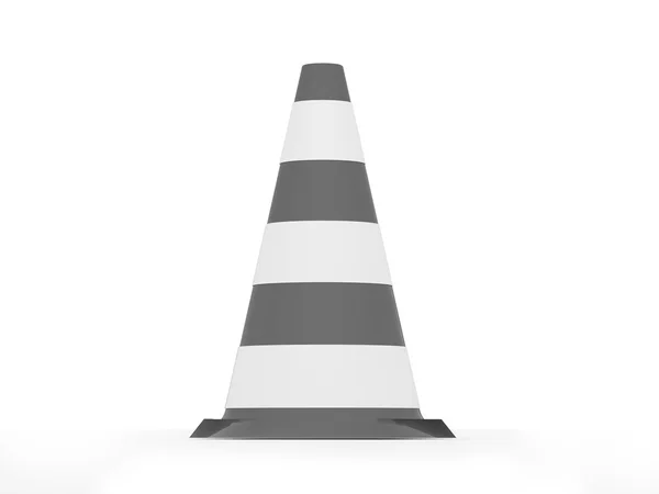 Single road cone on black and white — Stock Photo, Image