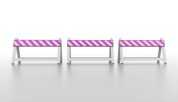 Three pink road block — Stock Photo, Image