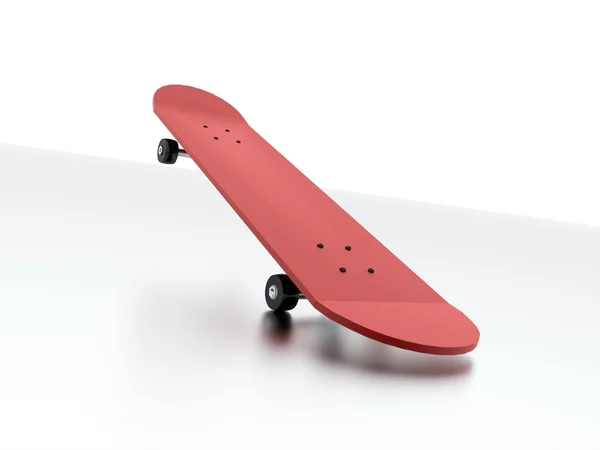 Skateboard rouge isolé — Photo