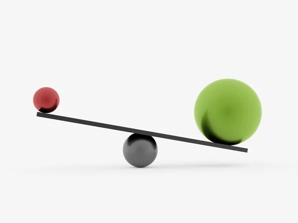 Esferas balanço vermelho e verde isolado — Fotografia de Stock