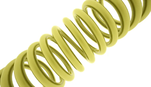 Зеленая спиральная нить на белом — стоковое фото