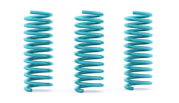 Tři modré spirály řetězec izolované na bílém — Stock fotografie