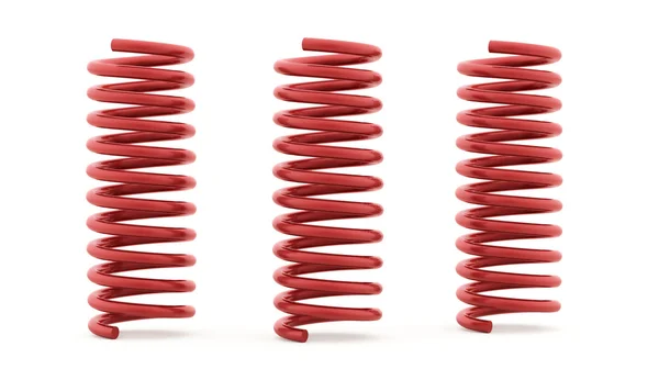 Three red spirals on white — Stock Photo, Image