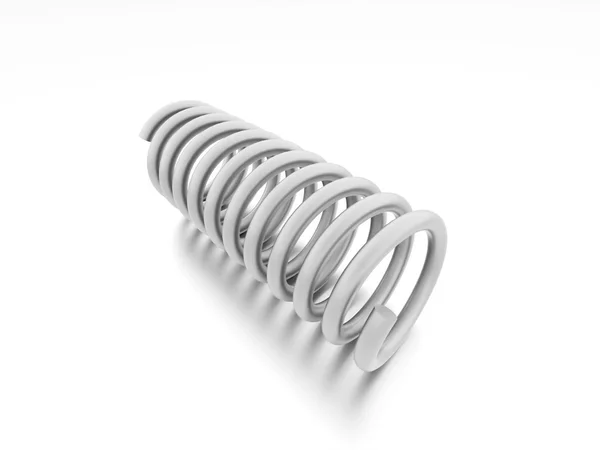 Metal spiral dize üzerinde beyaz izole — Stok fotoğraf