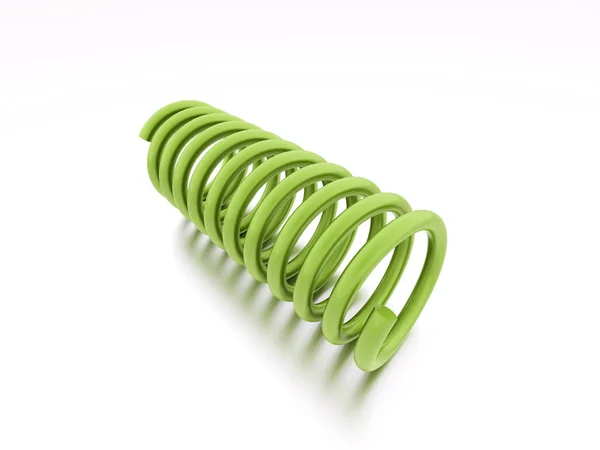 Corda espiral de perspectiva verde renderizada — Fotografia de Stock