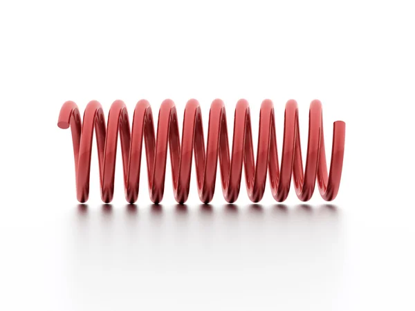 Red spiral string isolated on white — Stock Photo, Image